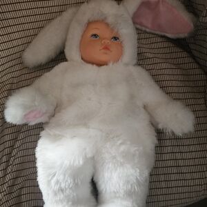 Adorable White Bunny Plush Doll Costume Anne Geddes 5.5" Baby Bunny Plush Doll